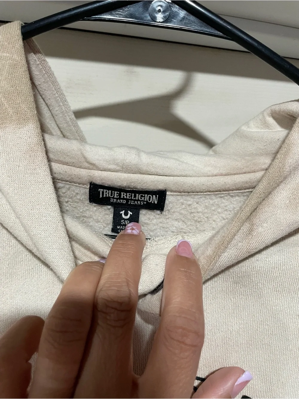 True Religion Beige Tie-Dye Logo Hoodie